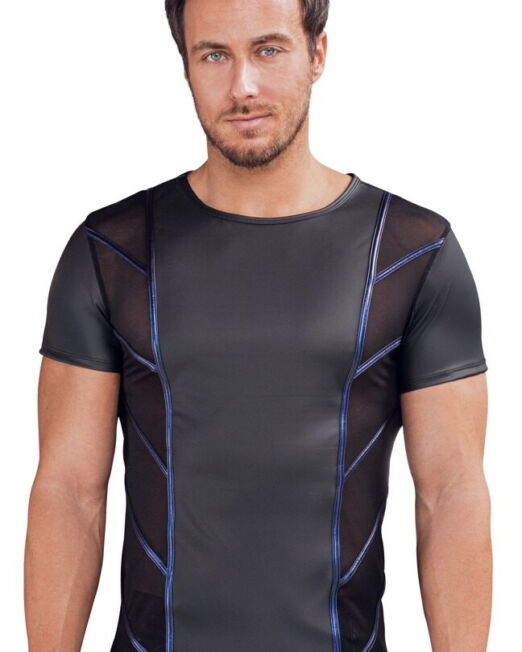 nek-stoer-mat-herenshirt-met-blauw-metallic-biezen-kopen