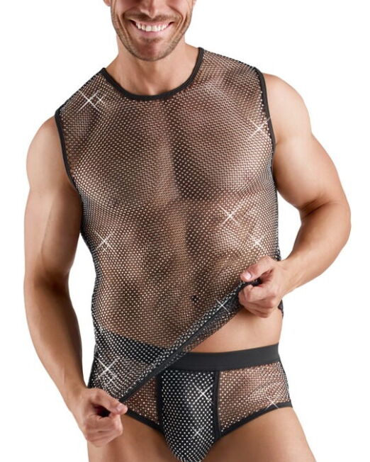 SVENJOYMENT EROTISCH TRANSPARANT SHIRT MET STRAS