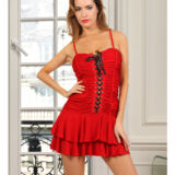 SPEELS RODE BUSTIER JURK KORSET STIJL MET LAAGJES