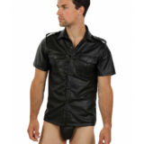 LEREN HEREN HEMD SHIRT MET DRUKKERS UNIFORM STIJL