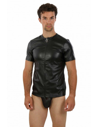 eco-leer-zwart-strak-heren-vest-shirt-met-rits-kopen