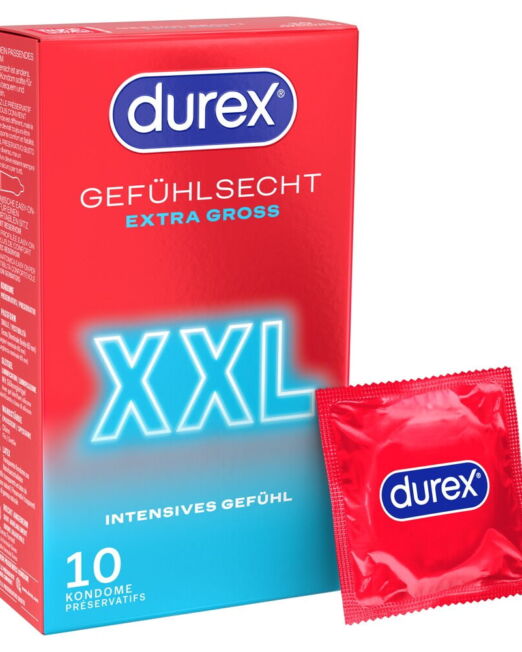 DUREX GEVOELSECHT XXL CONDOOMS 10 STUKS