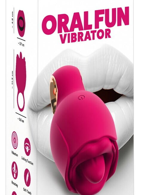 ORAL FUN VIBRATOR MET LIKKENDE EN DRAAIENDE TONG