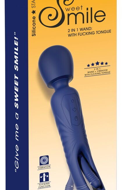 SWEET SMILE 2 IN 1 WAND VIBRATOR MET TIKKENDE TONG