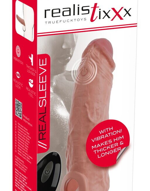 REALISTIXXX VERGROTENDE VIBRO PENIS SLEEVE MET LUS