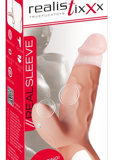 REALISTIXXX PENIS SLEEVE MET VIBRO CLIT STIMULATOR