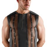 SVENJOYMENT MESH WETLOOK HEREN SHIRT MET RINGEN