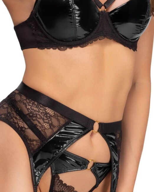 cottelli-zwart-kant-en-vinyl-lingerie-jarretel-setje-kopen