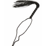 BDSM ZWARTE LATEX FLOGGER MET KRALEN HANDVAT