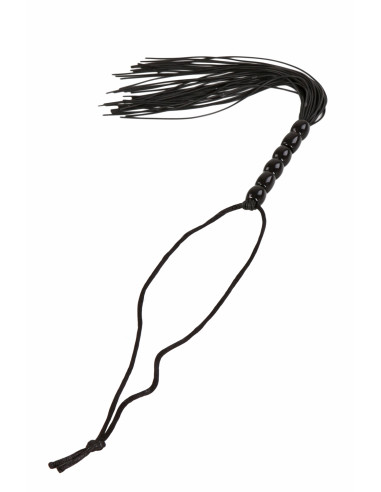 BDSM ZWARTE LATEX FLOGGER MET KRALEN HANDVAT