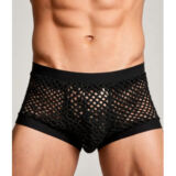 STOUTE ZWARTE HEREN BOXER MET GROTE VISNET GATEN