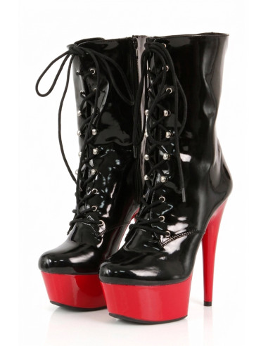 kinky-plateau-laarsjes-zwart-rood-lak-met-veters-kopen