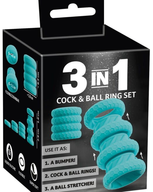 3 IN 1 FLEXI COCK AND BALL RINGEN EN STRETCHER SET